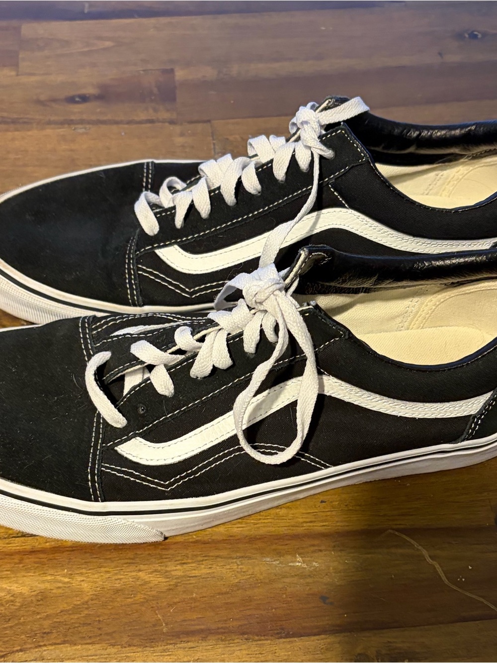 Vans Black and White Skate Sneakers with Signature Side Stripe - Picture 3 of 5